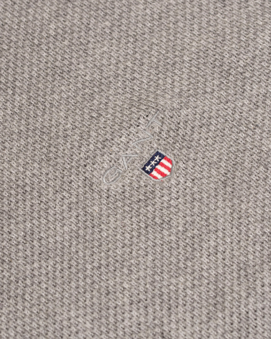 Herr | Tröjor | GANT | Cotton Pique Crew Neck Grey Melange