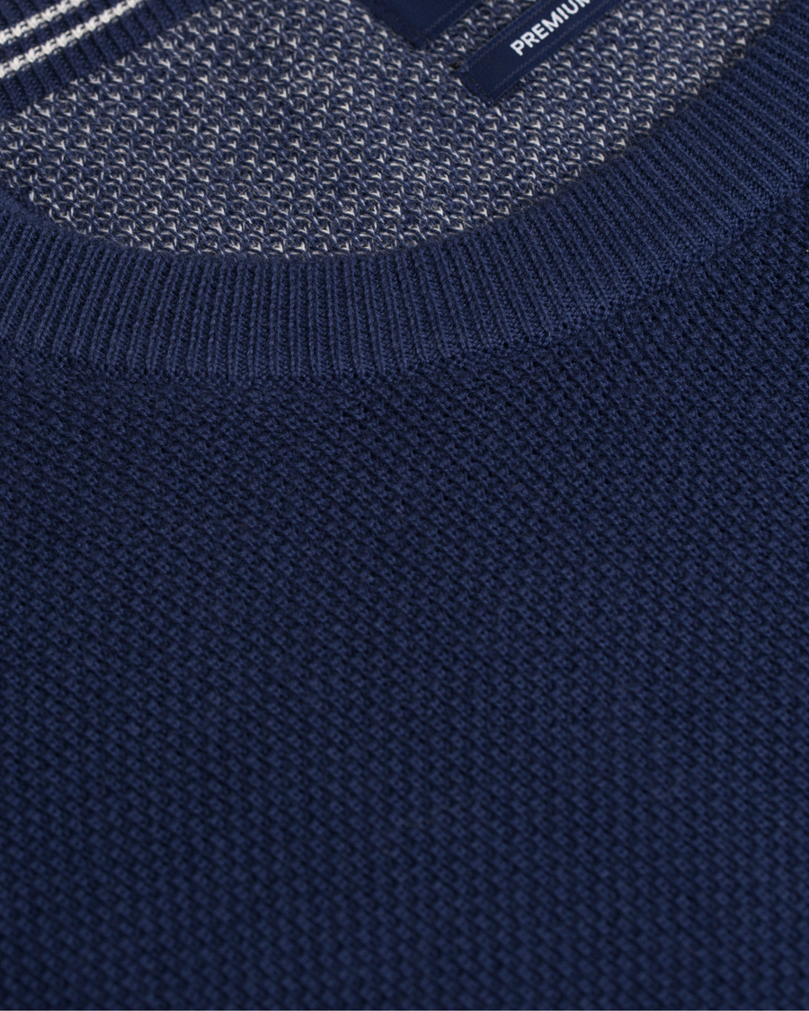 Herr | Tröjor | GANT | Cotton Pique Crew Neck Blue