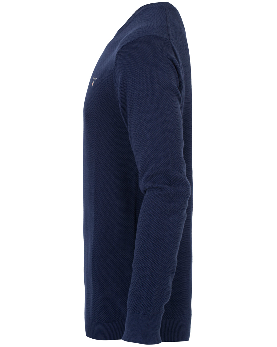 Herr | Tröjor | GANT | Cotton Pique Crew Neck Blue