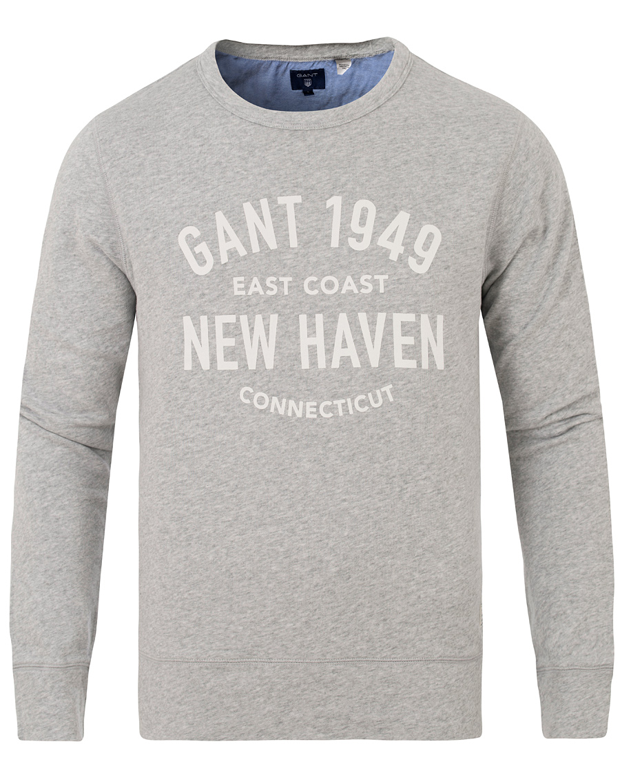 Herr | Tröjor | GANT | New Haven Sweatshirt Grey Melange