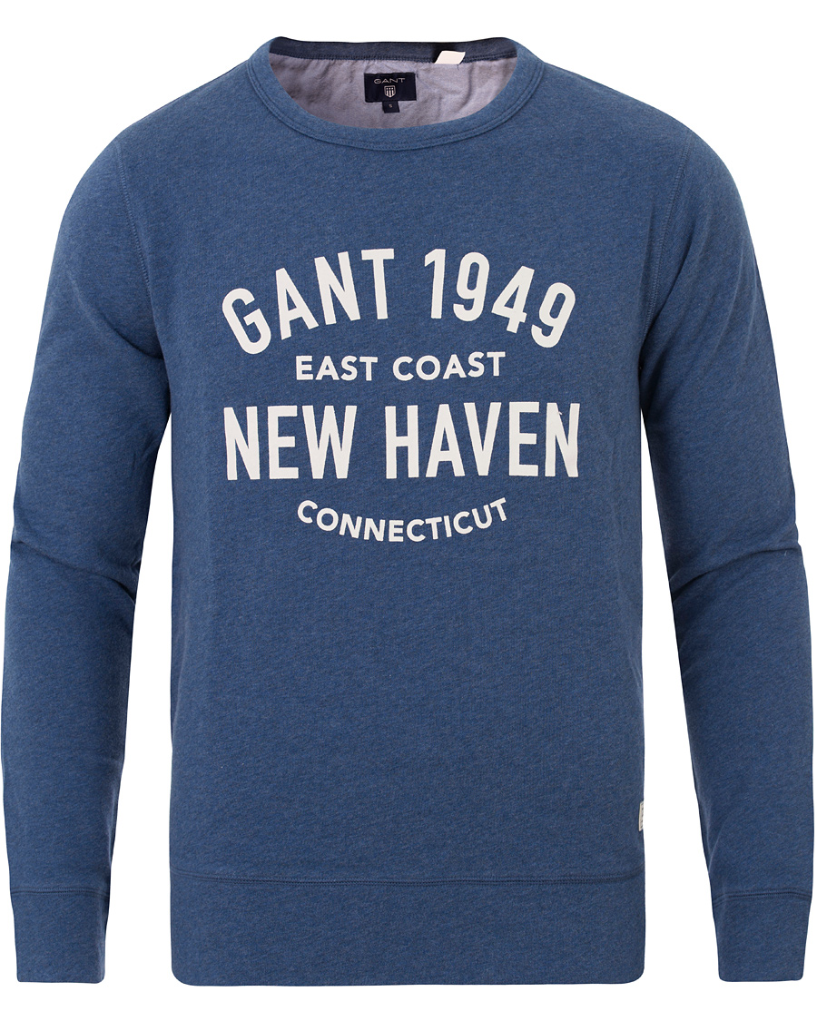 Herr | Tröjor | GANT | New Haven Sweatshirt Blue Melange
