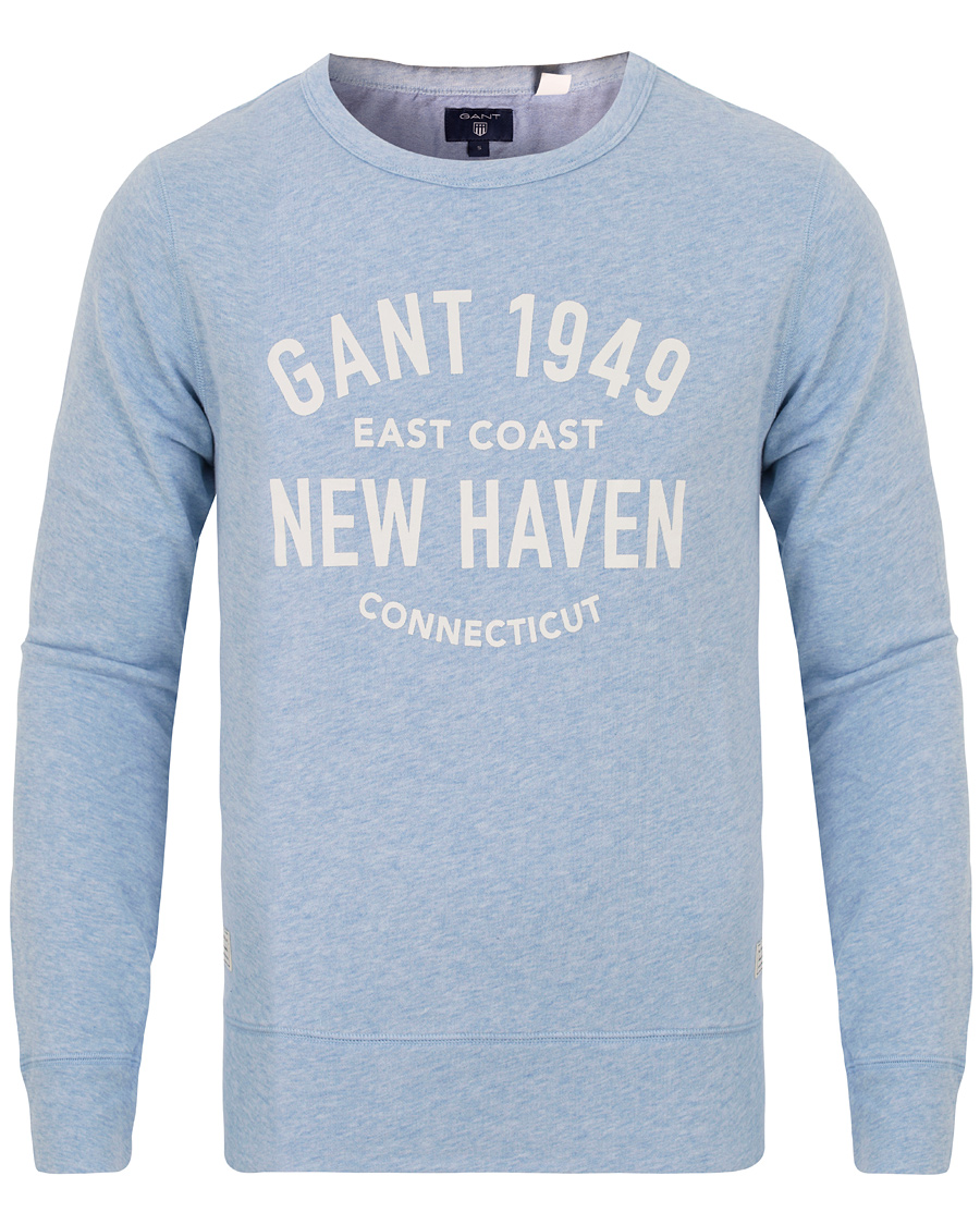 Herr | Tröjor | GANT | New Haven Sweatshirt Frost Blue Melange