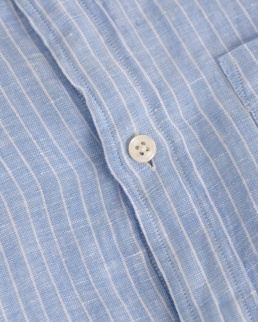 Herr | Skjortor | GANT | Fitted Body Linen Stripe Shirt Capri Blue