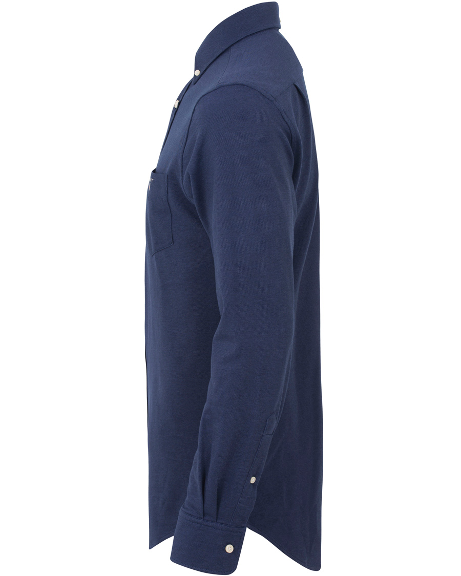 Herr | Skjortor | GANT | Fitted Body Tech Prep Pique Shirt Navy