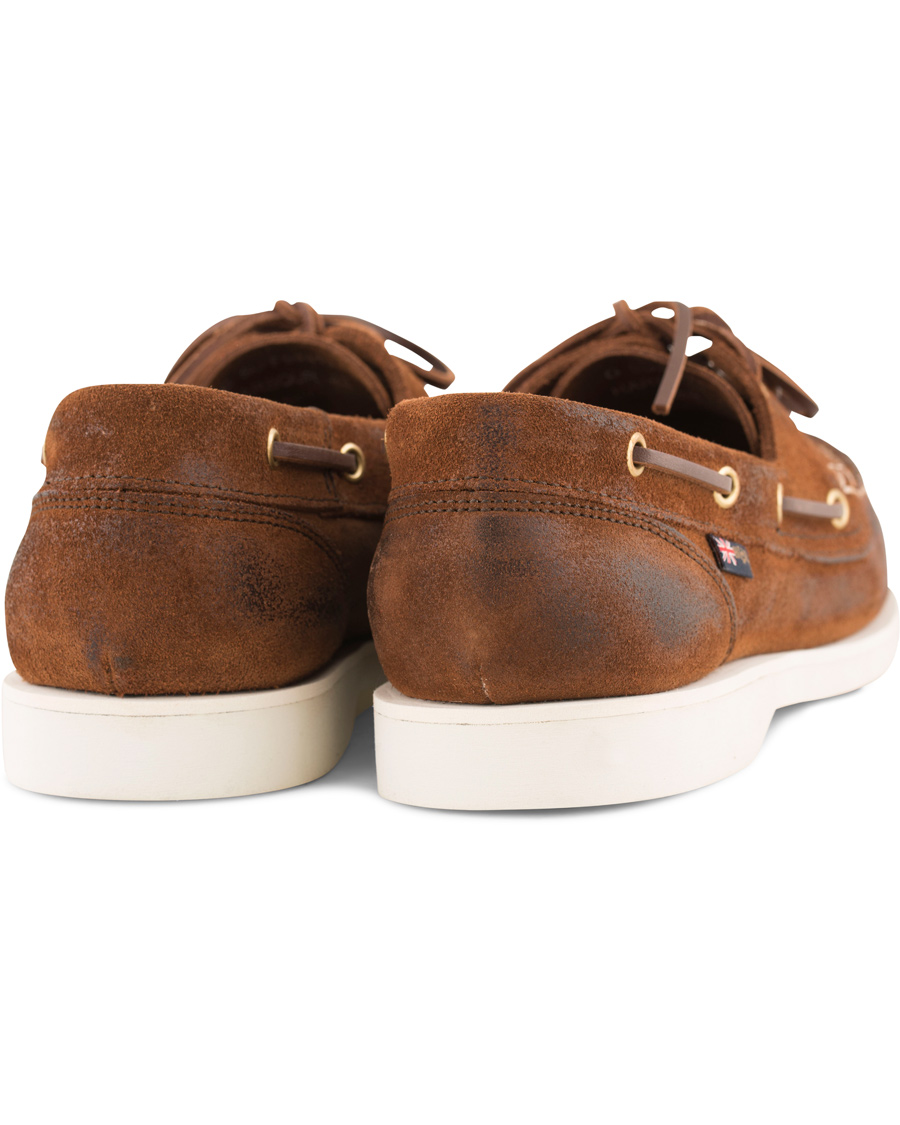 Herr | Henri Lloyd Harbour Waxed Suede Boat Shoe Mid Brown | Henri-Lloyd | Henri Lloyd Harbour Waxed Suede Boat Shoe Mid Brown