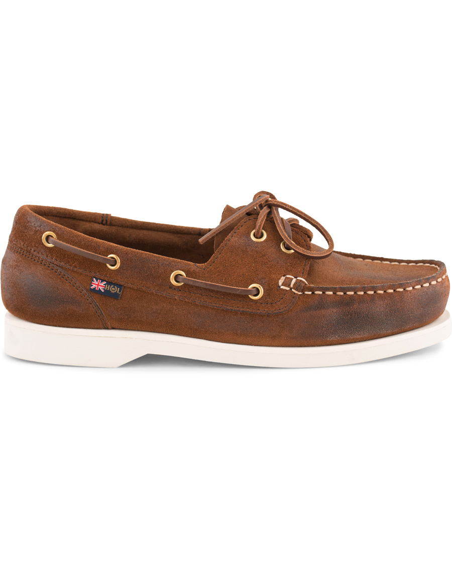 Herr | Henri Lloyd Harbour Waxed Suede Boat Shoe Mid Brown | Henri-Lloyd | Henri Lloyd Harbour Waxed Suede Boat Shoe Mid Brown