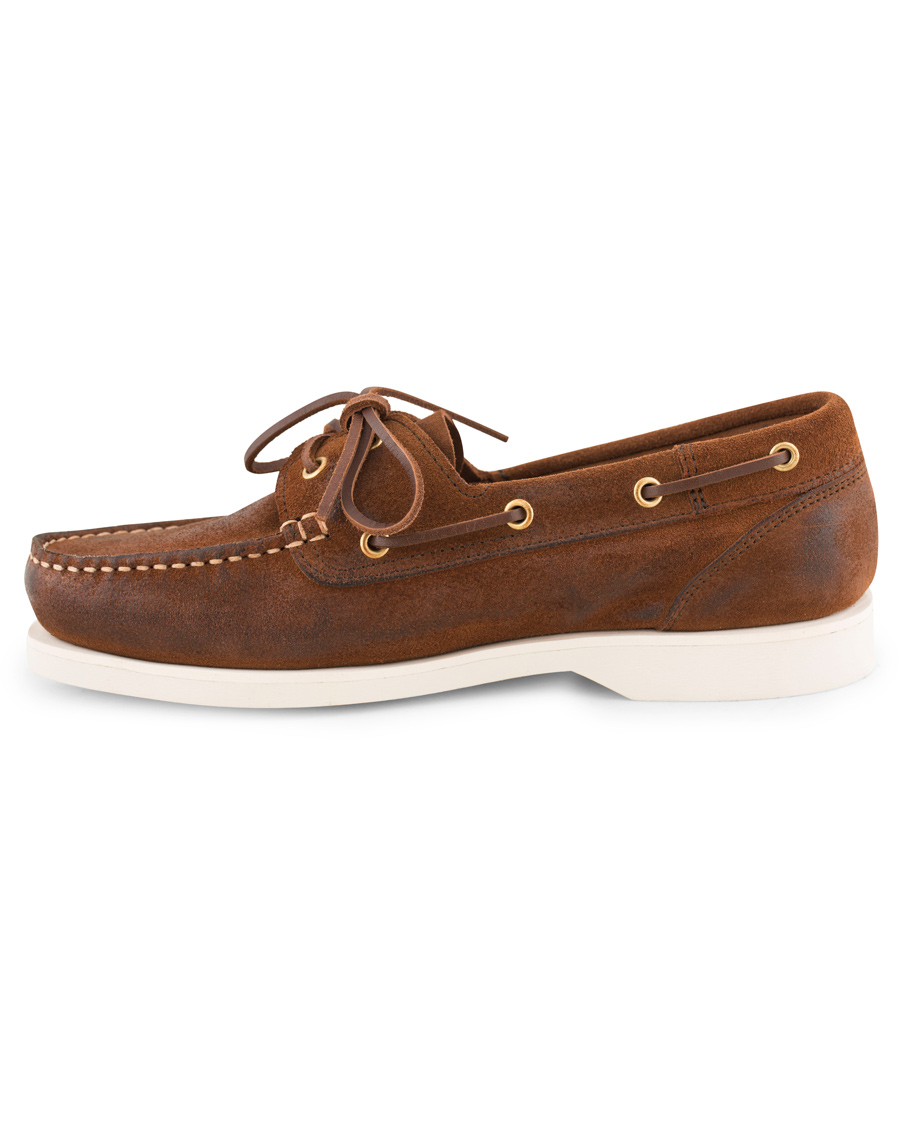 Herr | Henri Lloyd Harbour Waxed Suede Boat Shoe Mid Brown | Henri-Lloyd | Henri Lloyd Harbour Waxed Suede Boat Shoe Mid Brown