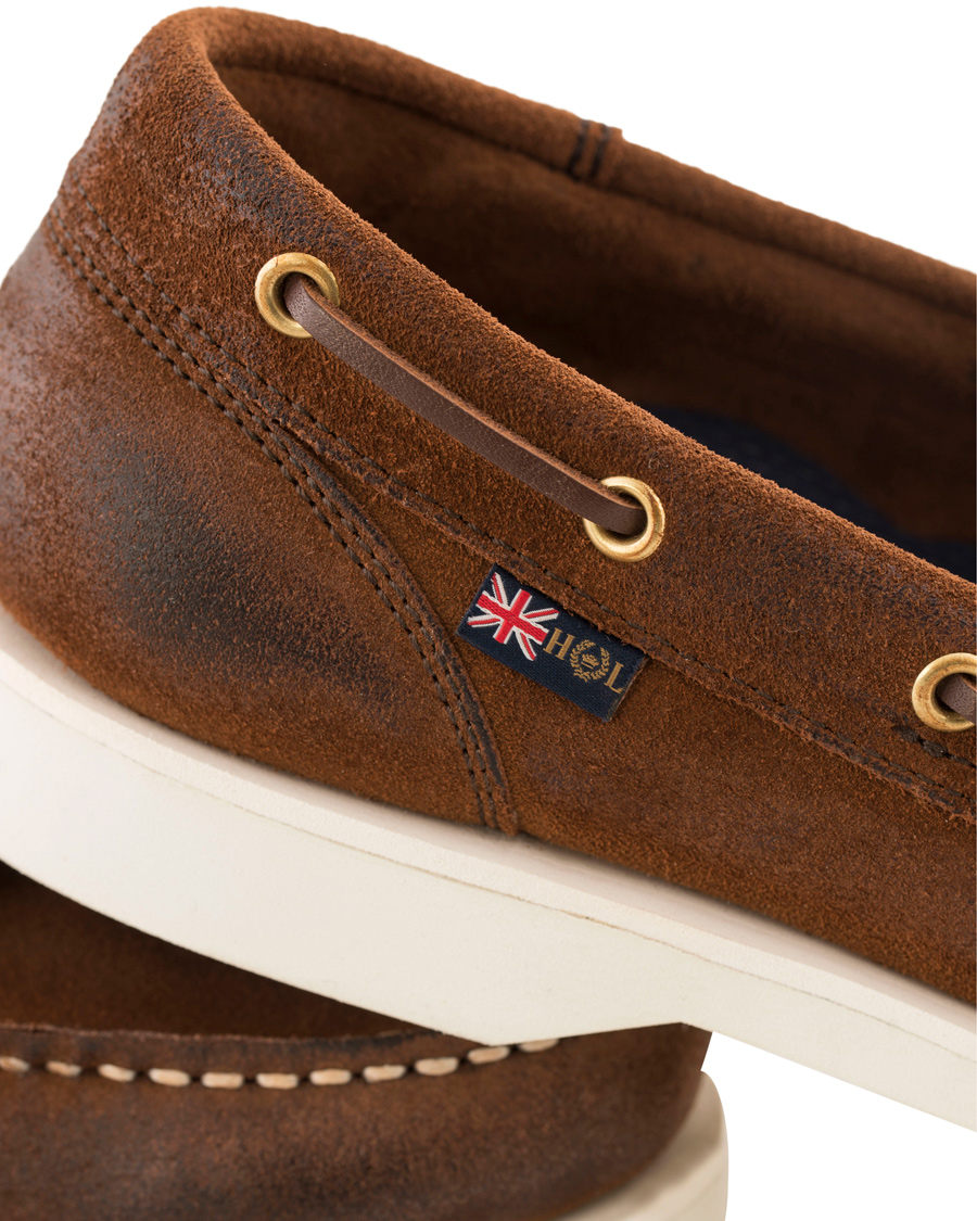 Herr | Henri Lloyd Harbour Waxed Suede Boat Shoe Mid Brown | Henri-Lloyd | Henri Lloyd Harbour Waxed Suede Boat Shoe Mid Brown
