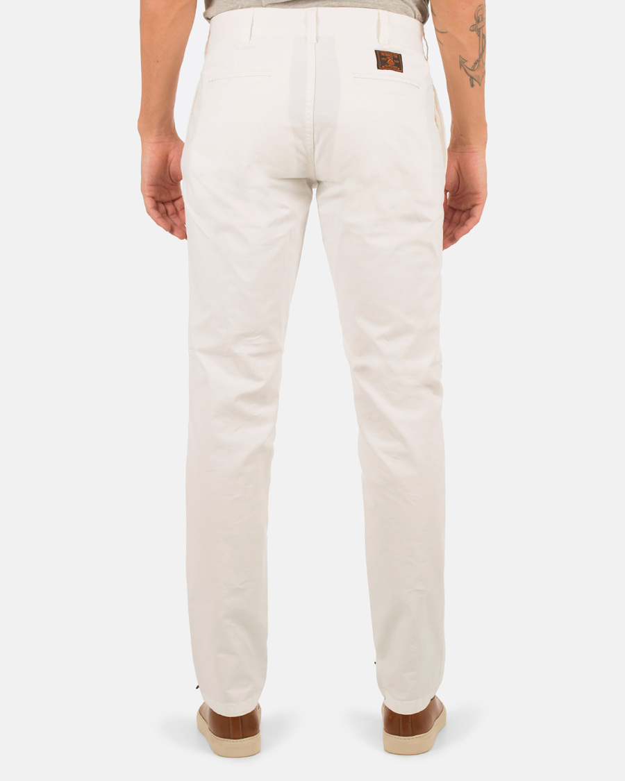 Herr | Byxor | Morris | Light Twill Chino Off White