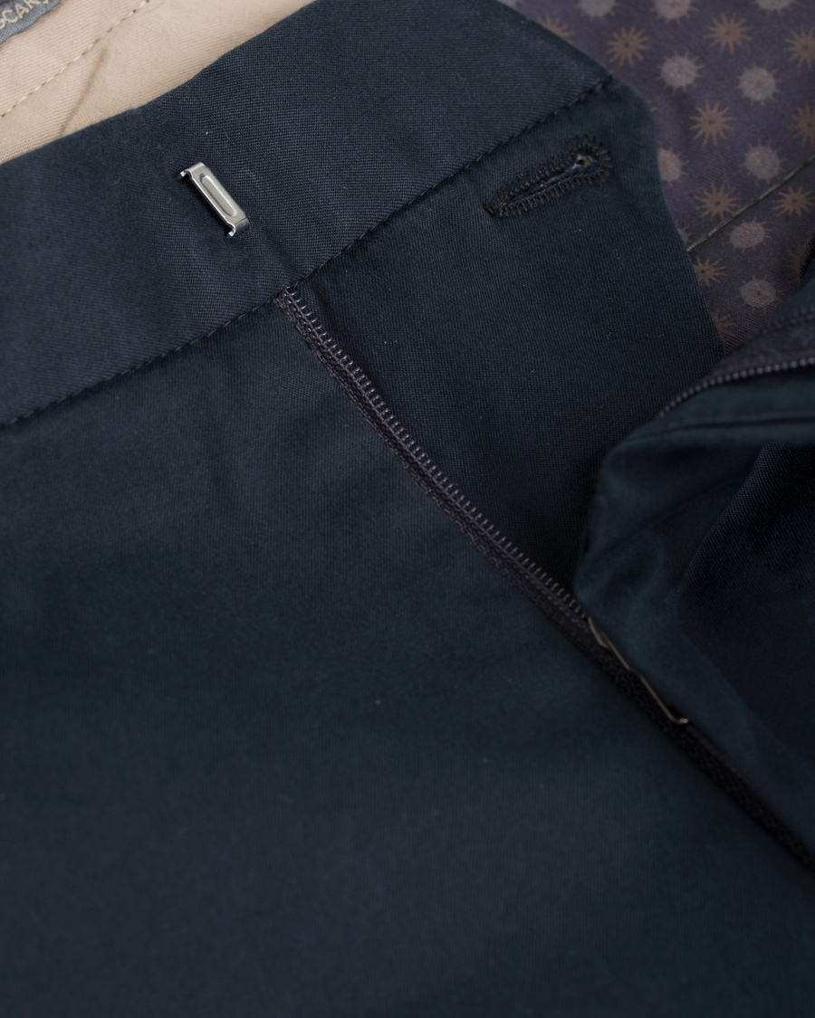 Herr | Byxor | Oscar Jacobson | Denzel Stretch Cotton Trousers Navy