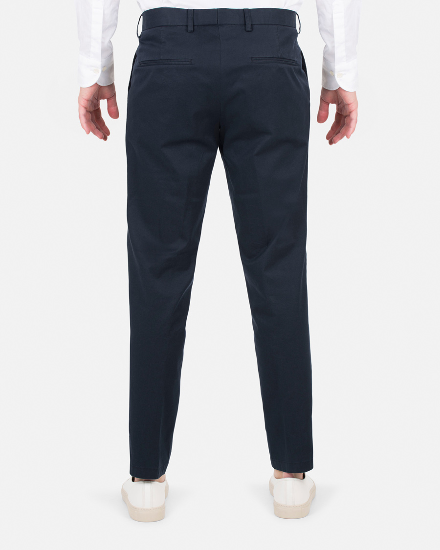 Herr | Byxor | Oscar Jacobson | Denzel Stretch Cotton Trousers Navy