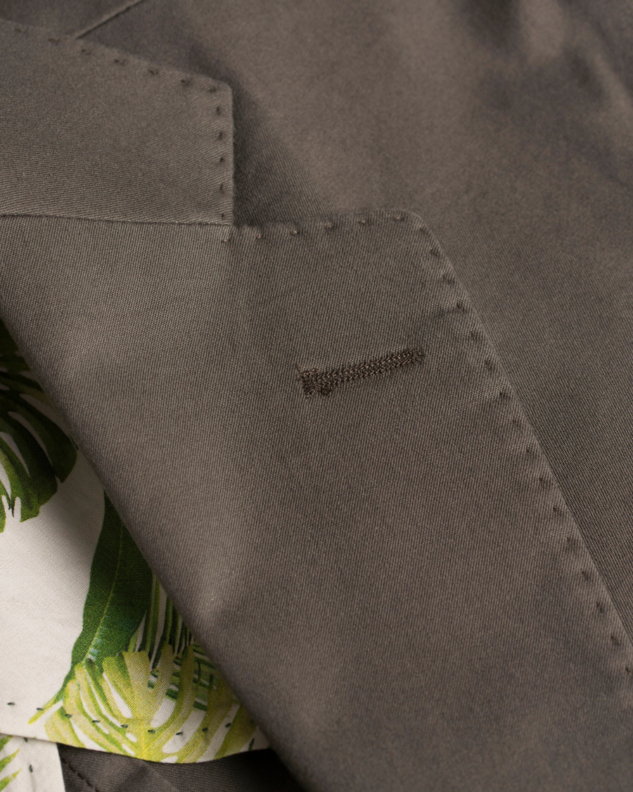 Herr | Kavajer | Oscar Jacobson | Einar Stretch Cotton Patch Pocket Olive Green