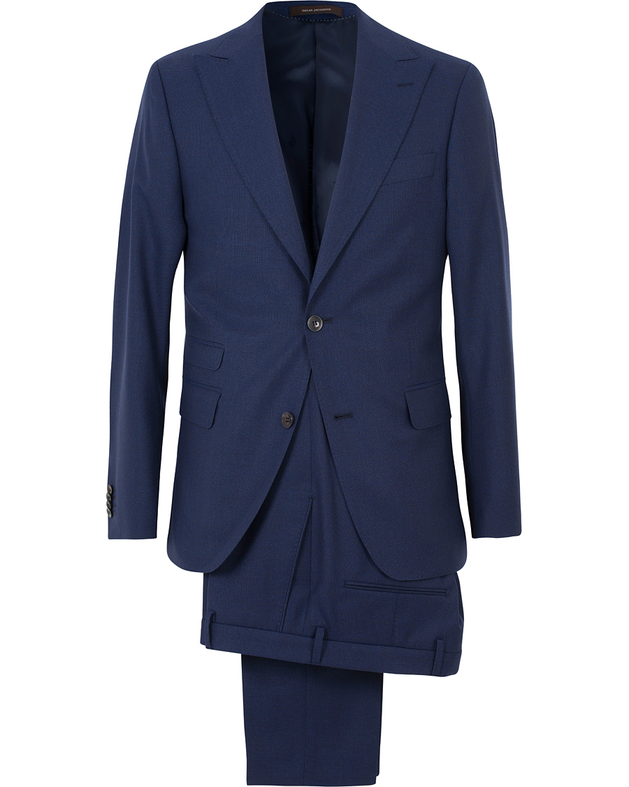 Herr | Kostymer | Oscar Jacobson | Elmer Peak Lapel Suit Blue