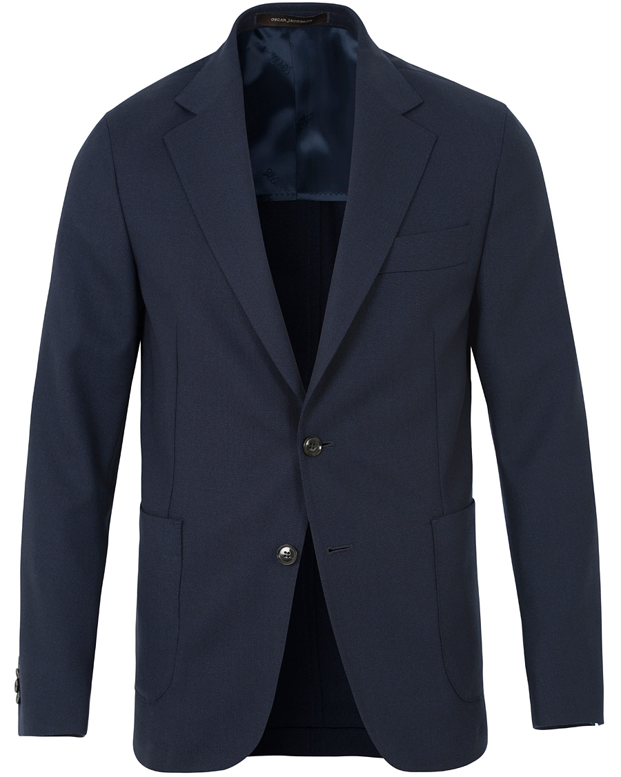 Herr | Kavajer | Oscar Jacobson | Epic Jersey Unconstucted Wool Stretch Blazer Navy