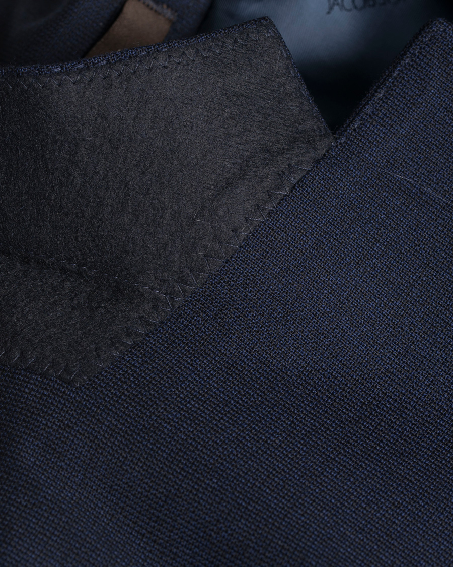 Herr | Kavajer | Oscar Jacobson | Epic Jersey Unconstucted Wool Stretch Blazer Navy