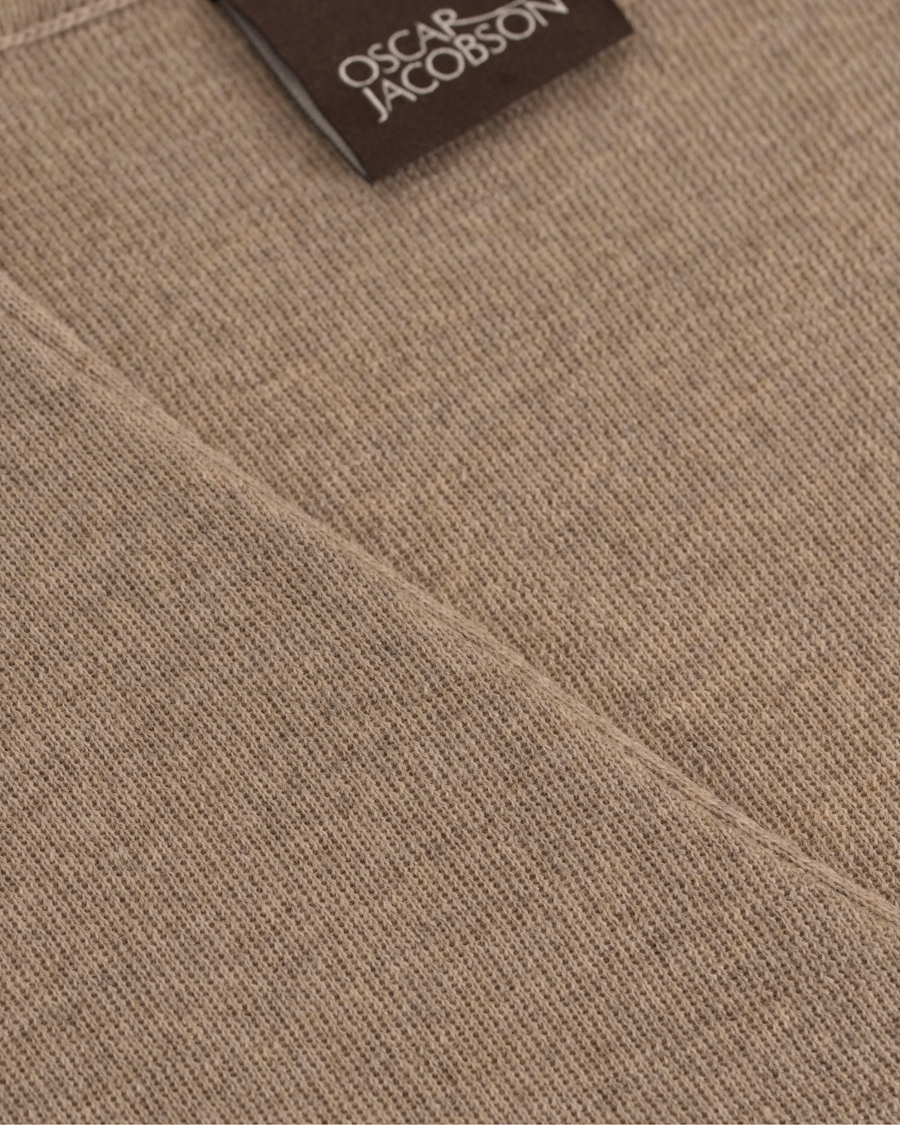 Herr | Tröjor | Oscar Jacobson | Tailor Extrafine Merino Wool Waistcoat Beige