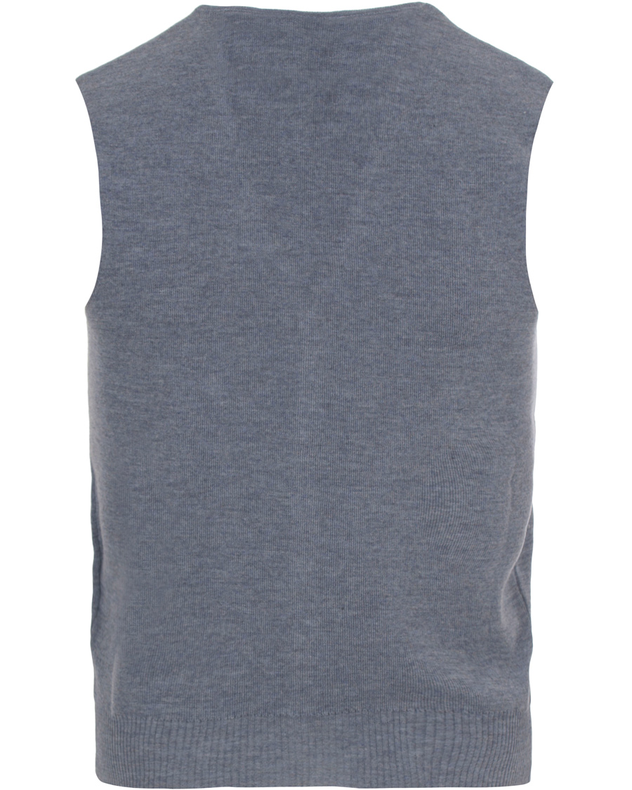 Herr | Tröjor | Oscar Jacobson | Tailor Extrafine Merino Wool Waistcoat Blue Melange