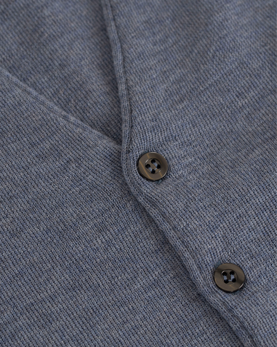 Herr | Tröjor | Oscar Jacobson | Tailor Extrafine Merino Wool Waistcoat Blue Melange