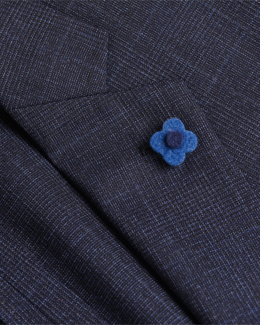 Herr | Kostymer | Lardini | Wool Tonal Check Suit Navy