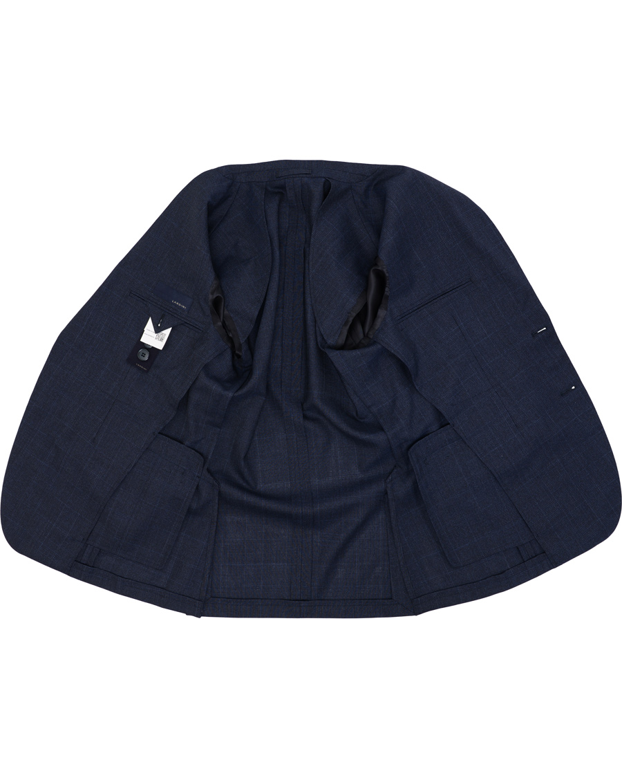 Herr | Kostymer | Lardini | Wool Tonal Check Suit Navy