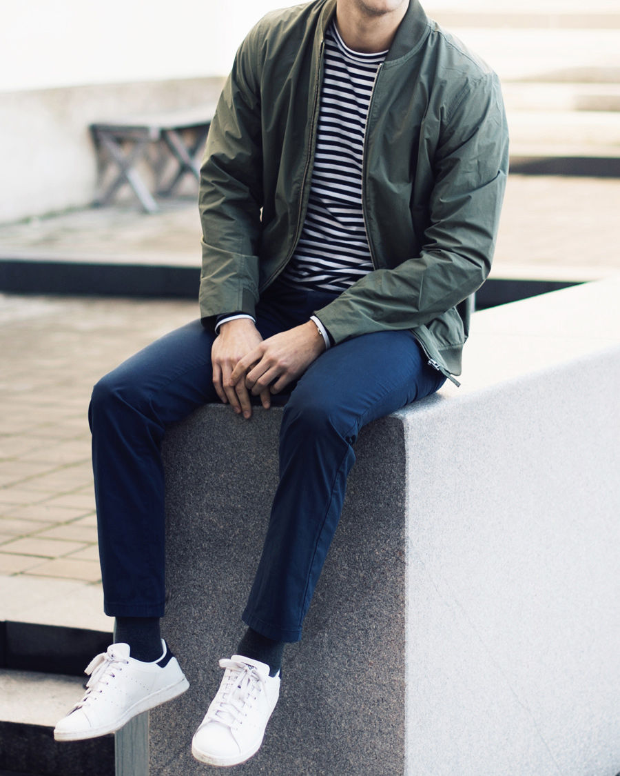 Herr | Jackor | Norse Projects | Ryan Crips Cotton Bomber Dried Olive