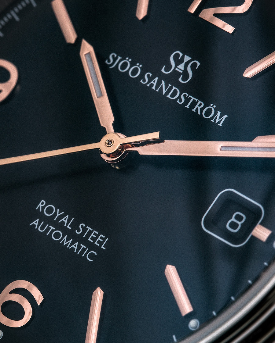 Herr | Sjöö Sandström Royal Steel Classic 41mm Black and Black Alligator | Sjöö Sandström | Royal Steel Classic 41mm Black and Black Alligator