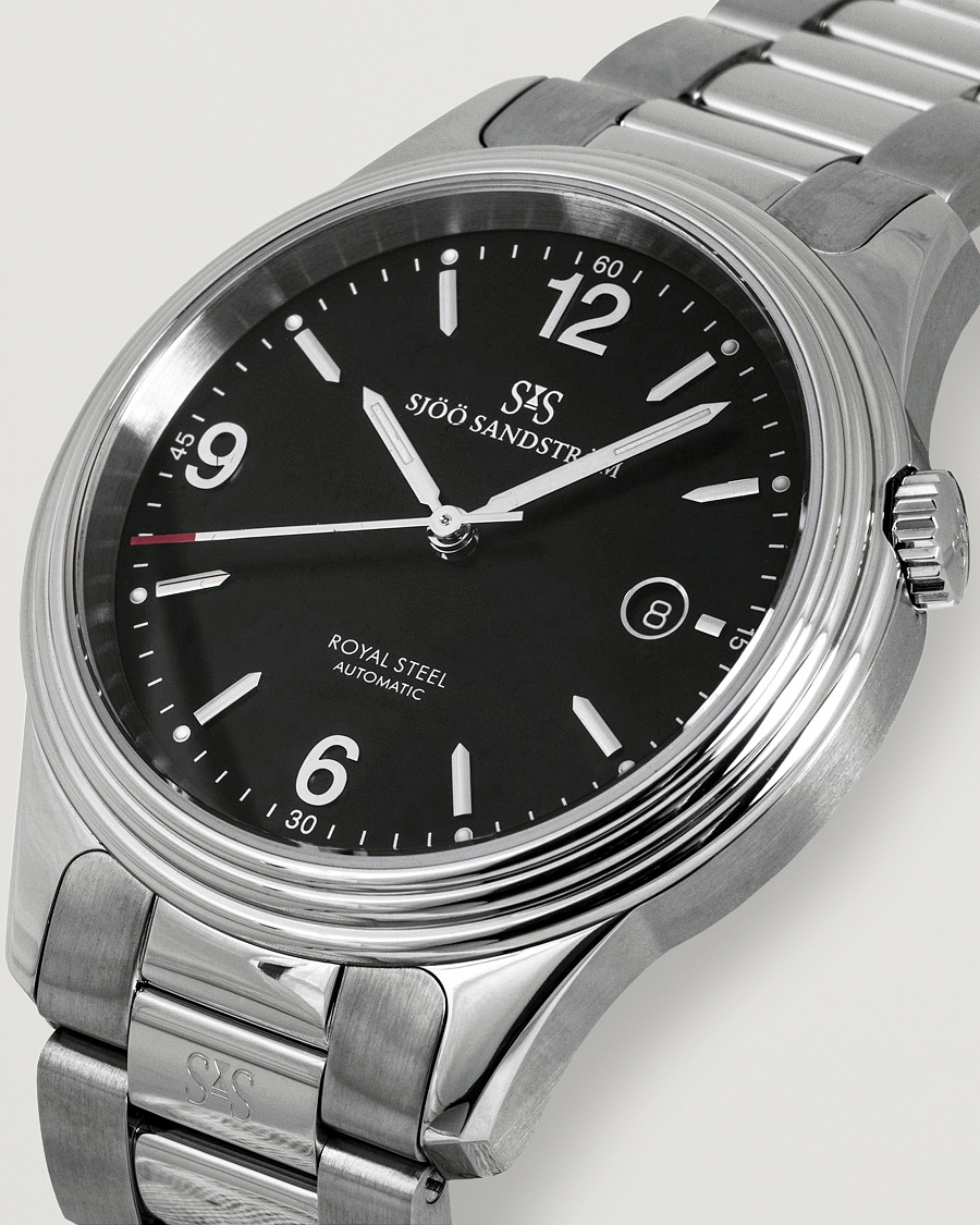 Herr | Fine watches | Sjöö Sandström | Royal Steel Classic 41mm Black and Steel