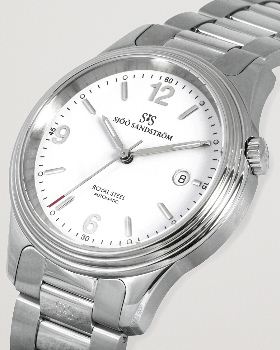 Herr | Fine watches | Sjöö Sandström | Royal Steel Classic 41mm White and Steel