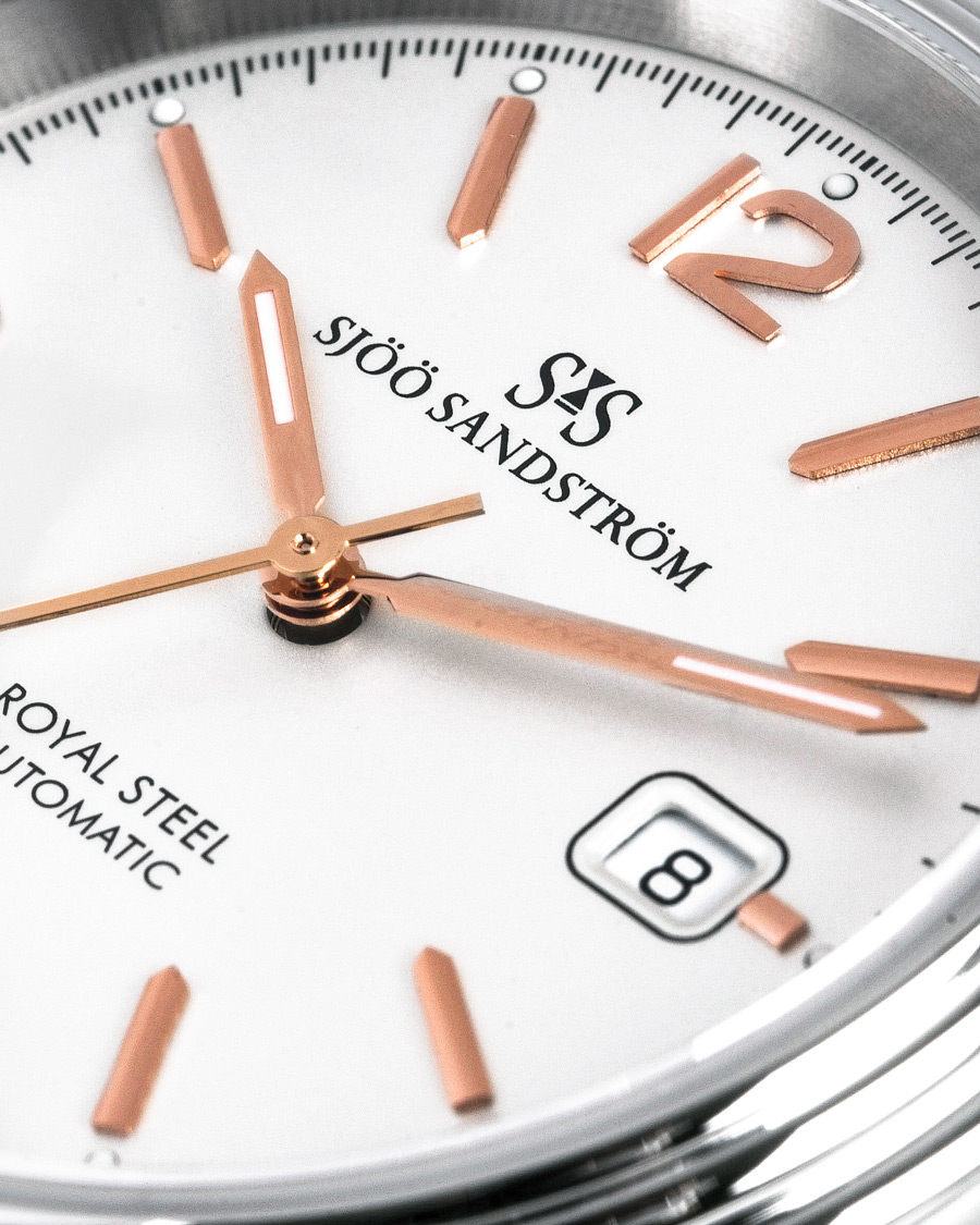 Herr | Sjöö Sandström Royal Steel Classic 41mm Ivory and Brown Alligator | Sjöö Sandström | Royal Steel Classic 41mm Ivory and Brown Alligator