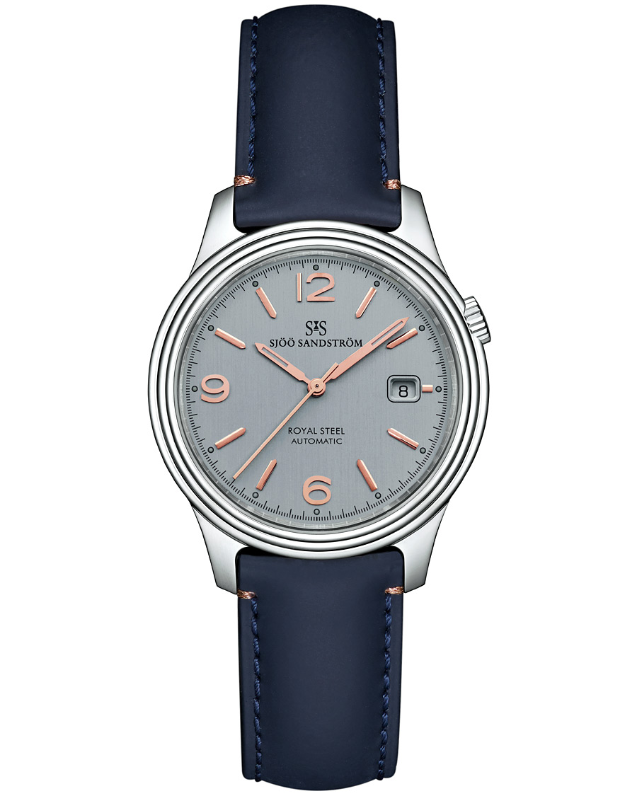 Herr | Sjöö Sandström Royal Steel Classic 41mm Grey and Blue Calf | Sjöö Sandström | Royal Steel Classic 41mm Grey and Blue Calf
