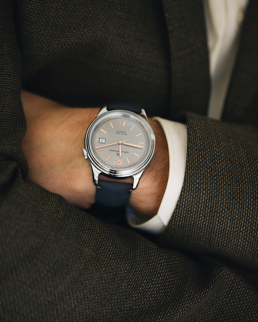 Herr | Sjöö Sandström Royal Steel Classic 41mm Grey and Blue Calf | Sjöö Sandström | Royal Steel Classic 41mm Grey and Blue Calf