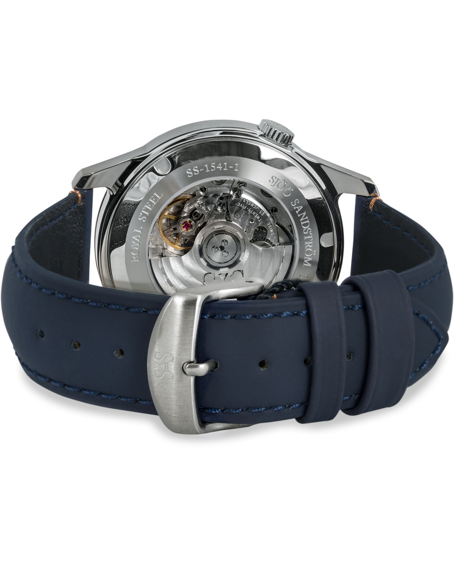 Herr | Sjöö Sandström Royal Steel Classic 41mm Grey and Blue Calf | Sjöö Sandström | Royal Steel Classic 41mm Grey and Blue Calf