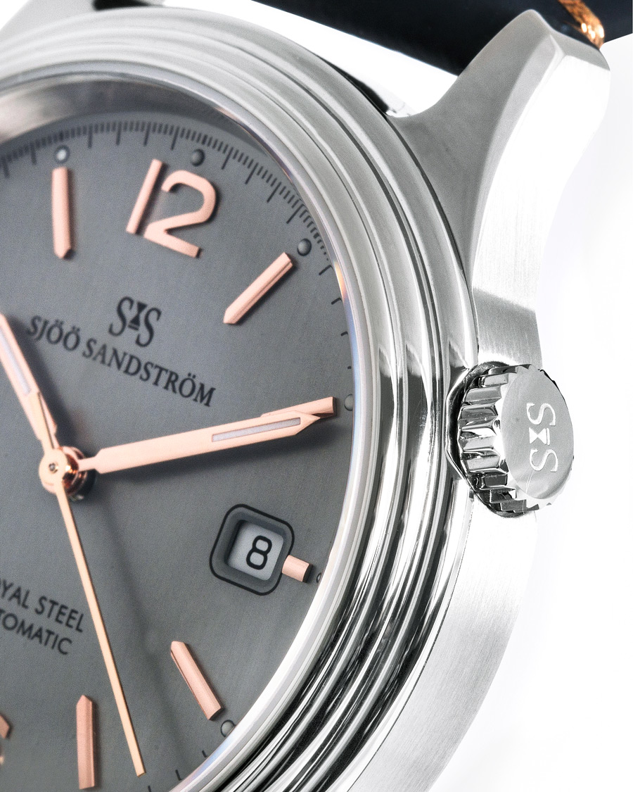 Herr | Sjöö Sandström Royal Steel Classic 41mm Grey and Blue Calf | Sjöö Sandström | Royal Steel Classic 41mm Grey and Blue Calf