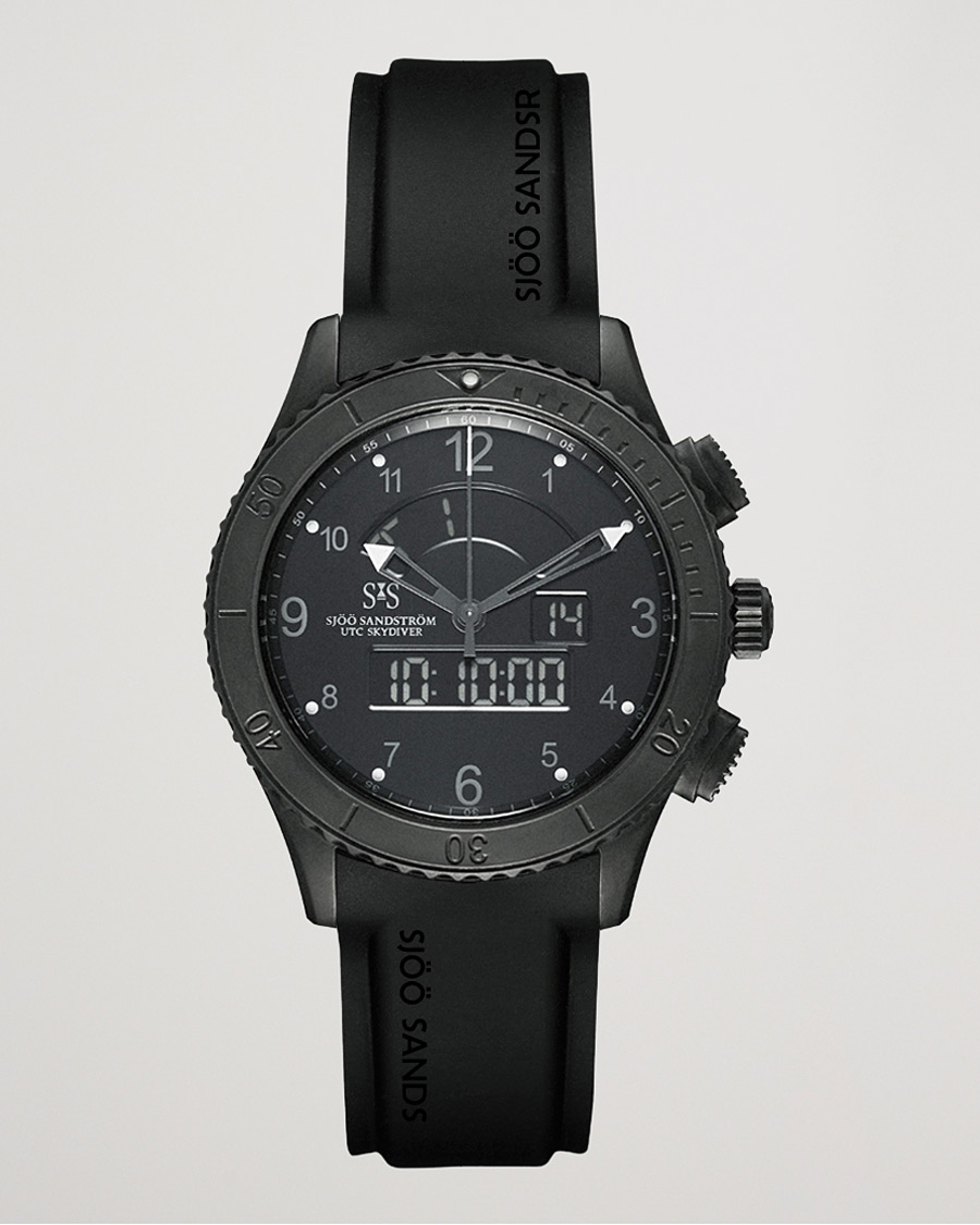 Herr | Sjöö Sandström UTC Skydiver 44,2mm Black Night and Black Rubber | Sjöö Sandström | UTC Skydiver 44,2mm Black Night and Black Rubber