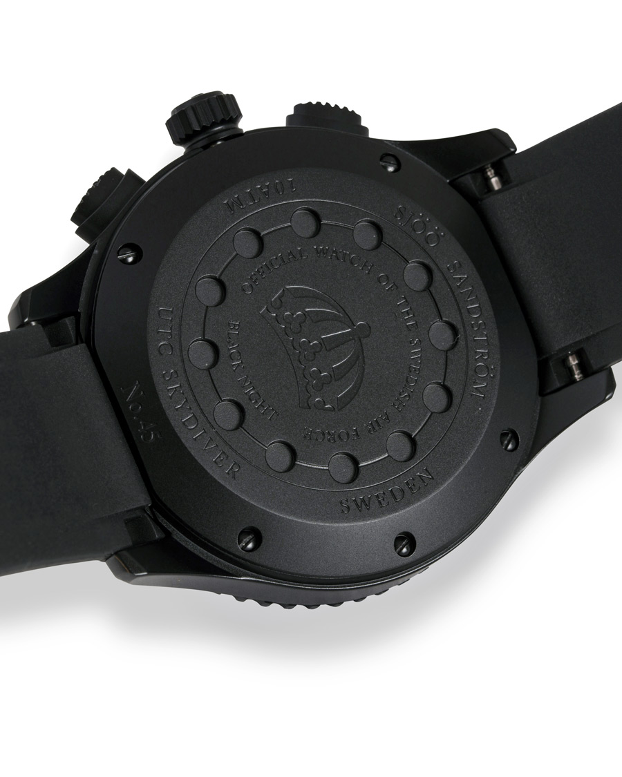 Herr | Sjöö Sandström UTC Skydiver 44,2mm Black Night and Black Rubber | Sjöö Sandström | UTC Skydiver 44,2mm Black Night and Black Rubber