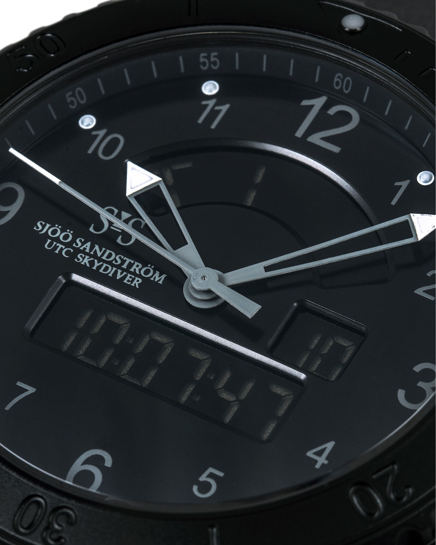 Herr | Sjöö Sandström UTC Skydiver 44,2mm Black Night and Black Rubber | Sjöö Sandström | UTC Skydiver 44,2mm Black Night and Black Rubber