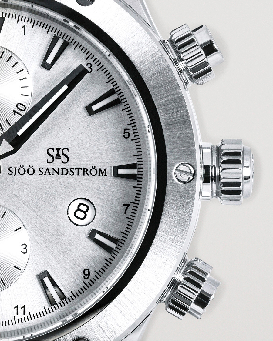 Herr | Fine watches | Sjöö Sandström | UTC Extreme 44,2mm Silver and Black Rubber
