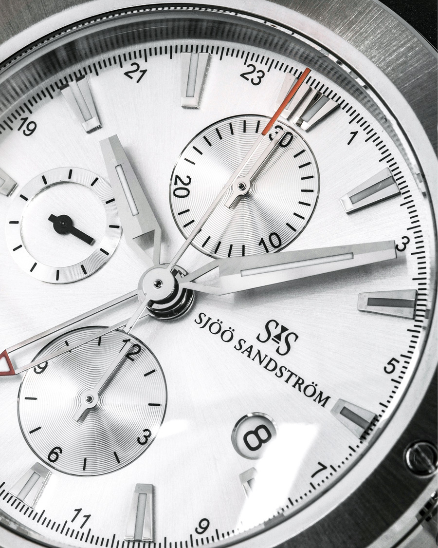 Herr | Fine watches | Sjöö Sandström | UTC Extreme 44,2mm Silver and Black Rubber