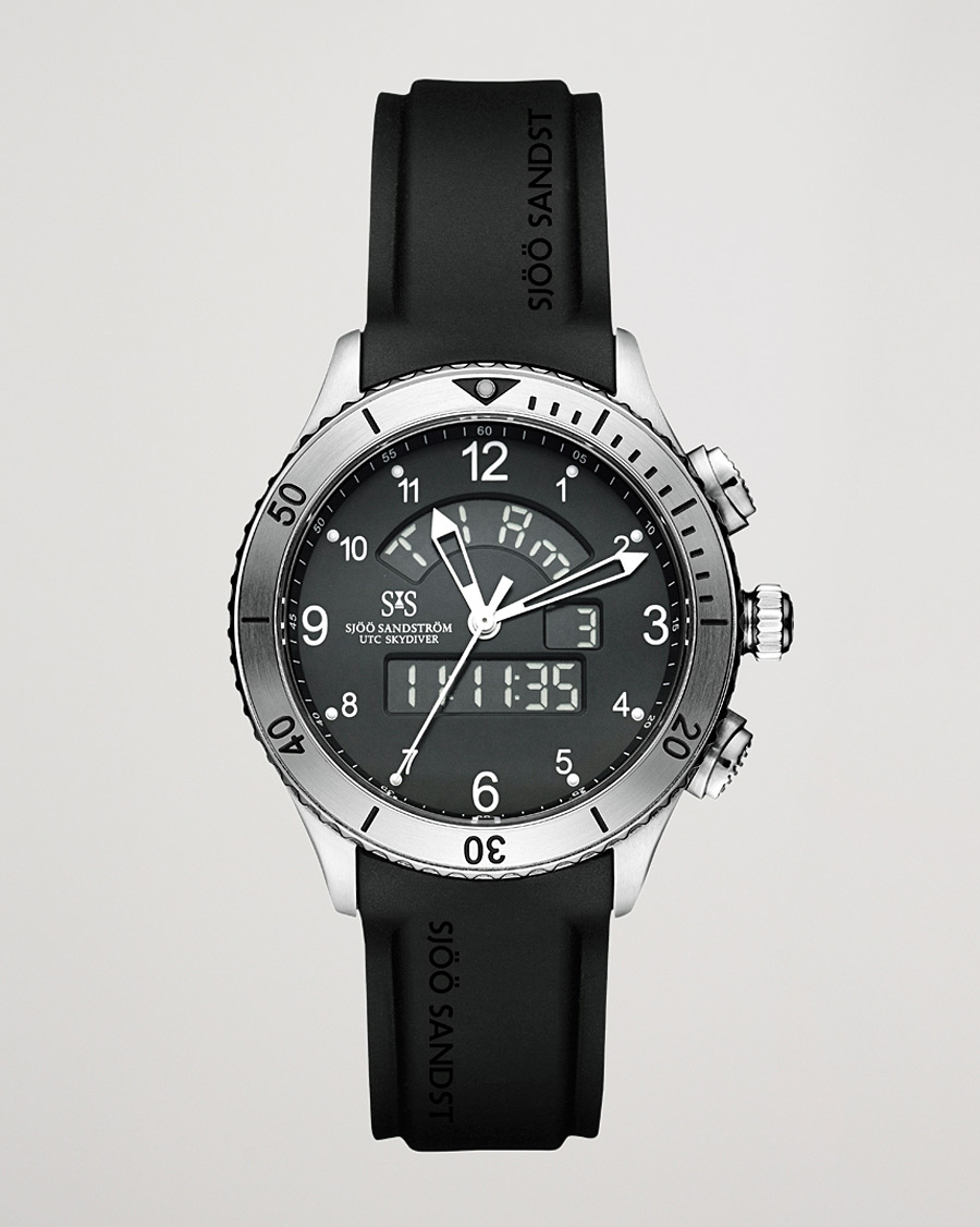 Herr | Sjöö Sandström UTC Skydiver 44,2mm Black and Black Rubber | Sjöö Sandström | UTC Skydiver 44,2mm Black and Black Rubber