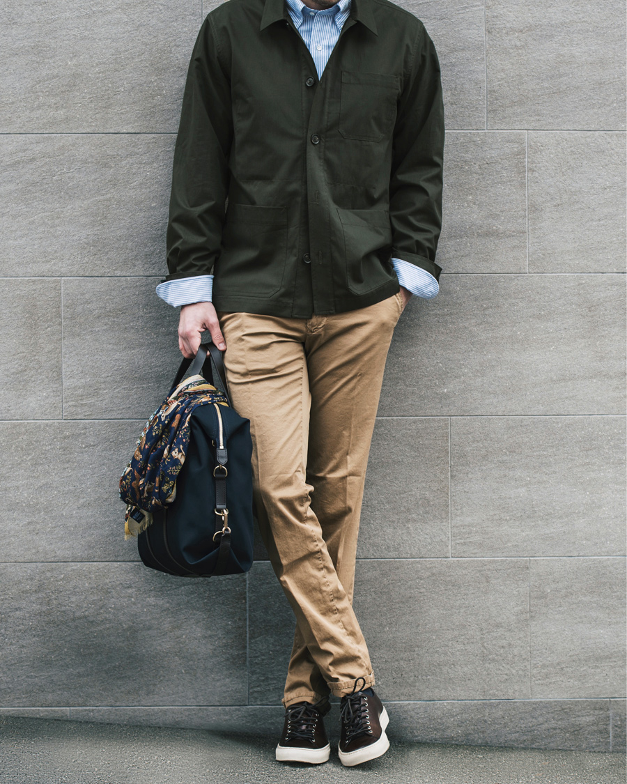 Herr | Jackor | Oscar Jacobson | Hickory Over Shirt Jacket Green