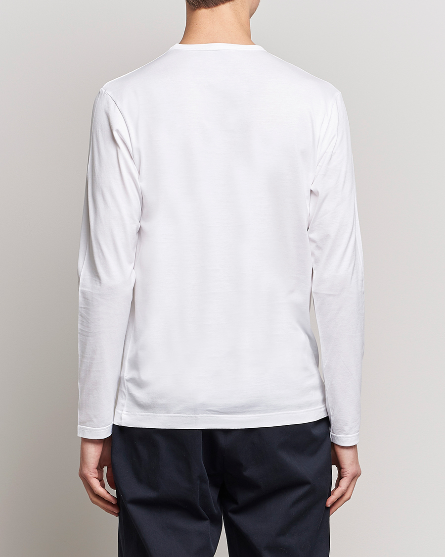 Herr | T-Shirts | Sunspel | Long Sleeve Crew Neck Cotton Tee White