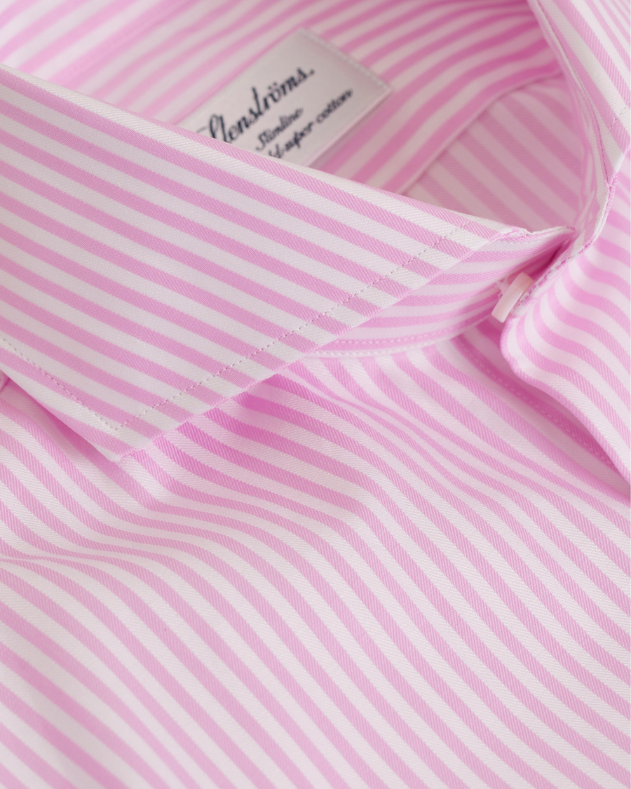 Herr | Skjortor | Stenströms | Slimline Stripe Shirt White/Pink