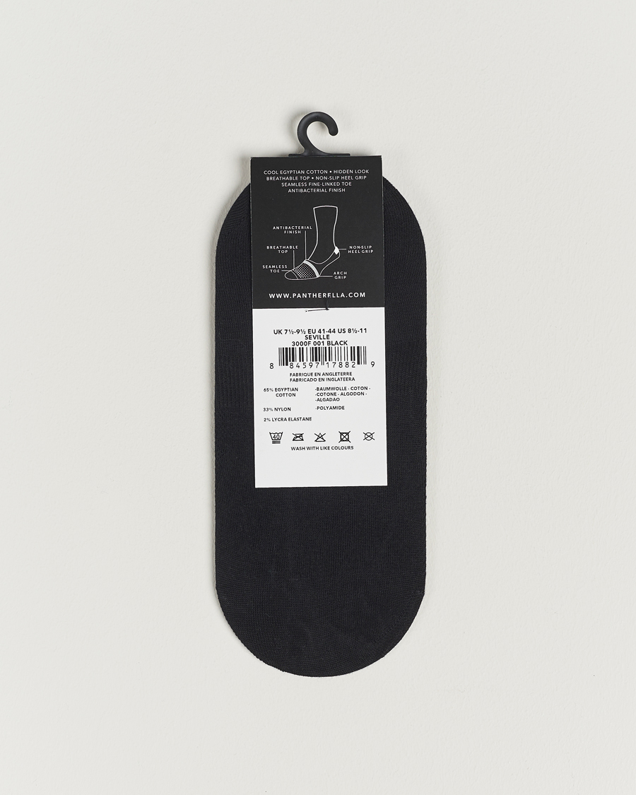 Herr | Stilsegment Formal | Pantherella | Footlet Cotton/Nylon Sock Black