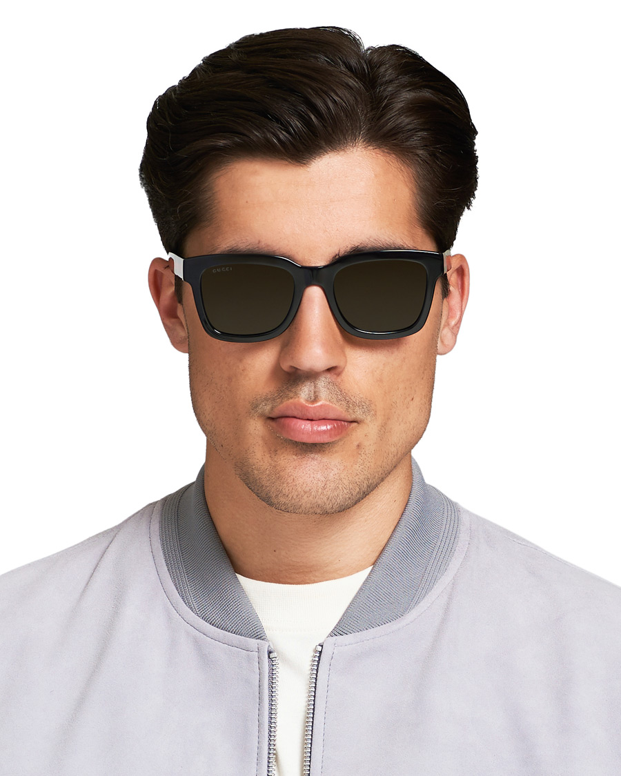 Herr | Gucci GG0001S Sunglasses Black/Green | Gucci | GG0001S Sunglasses Black/Green