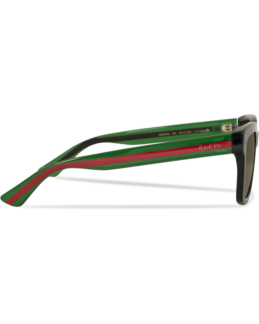 Herr | Gucci GG0001S Sunglasses Black/Green | Gucci | GG0001S Sunglasses Black/Green