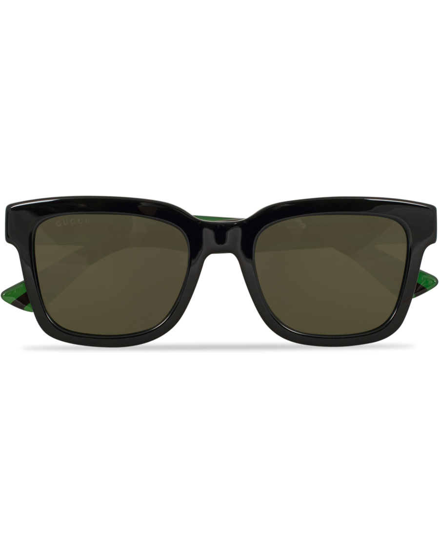 Herr | Gucci GG0001S Sunglasses Black/Green | Gucci | GG0001S Sunglasses Black/Green
