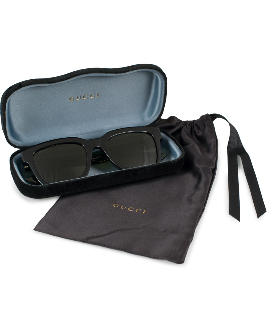 Herr | Gucci GG0001S Sunglasses Black/Green | Gucci | GG0001S Sunglasses Black/Green