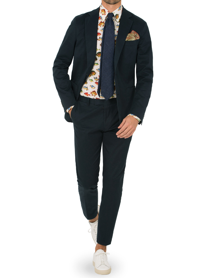 Herr | Skjortor | Eton | Slim Fit Twill Printed Fish Shirt White