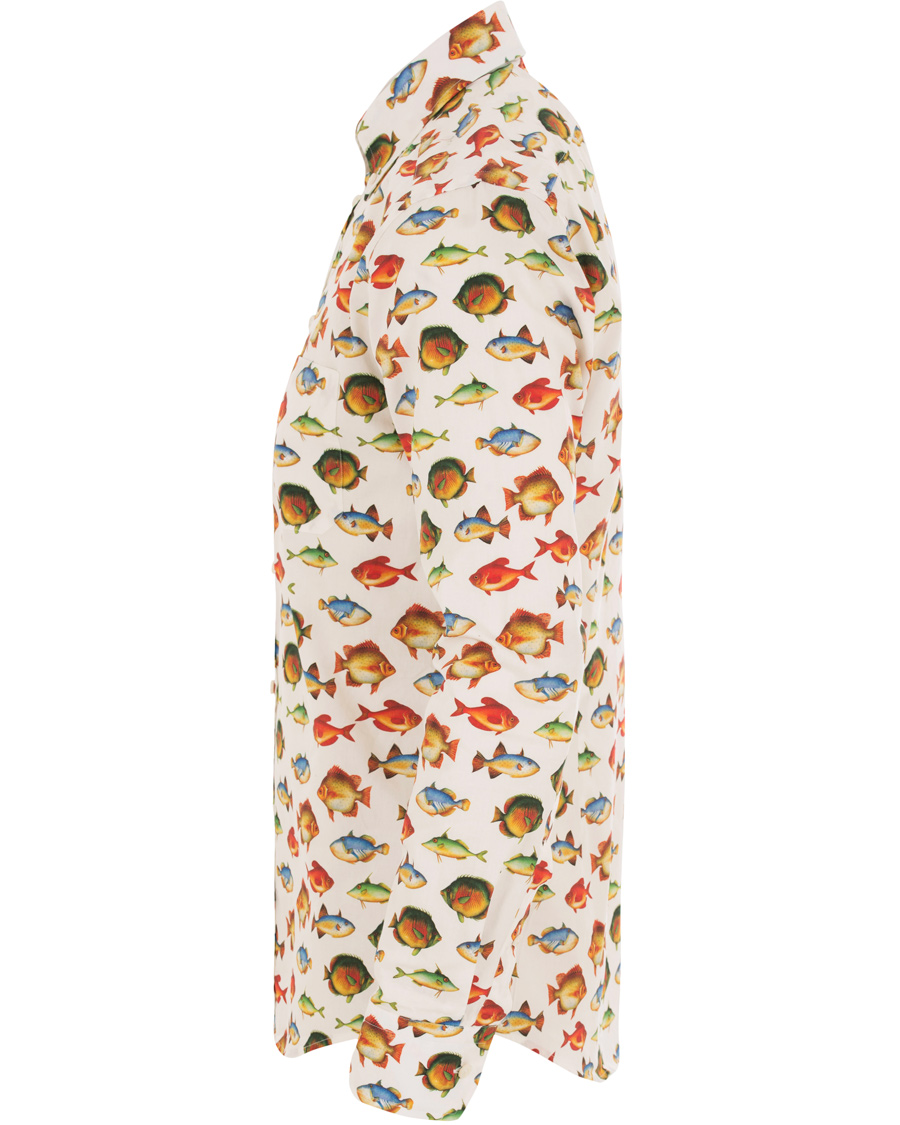 Herr | Skjortor | Eton | Slim Fit Twill Printed Fish Shirt White