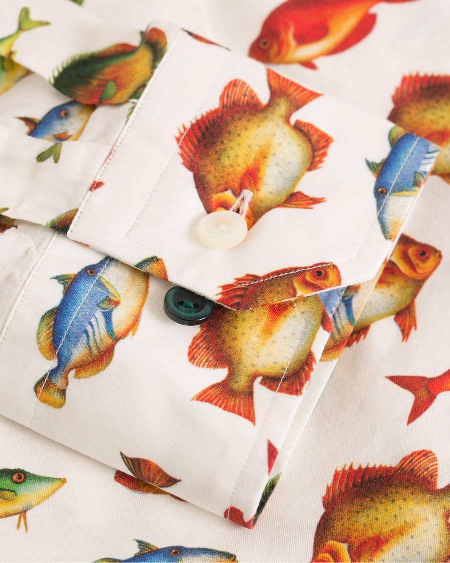 Herr | Skjortor | Eton | Slim Fit Twill Printed Fish Shirt White